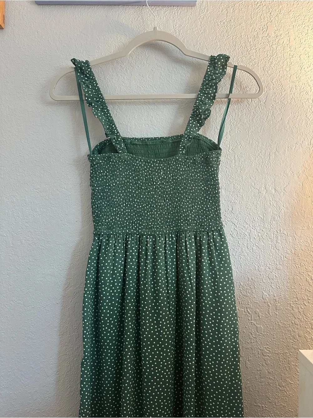 Abercrombie Green Polka Dot Midi Dress